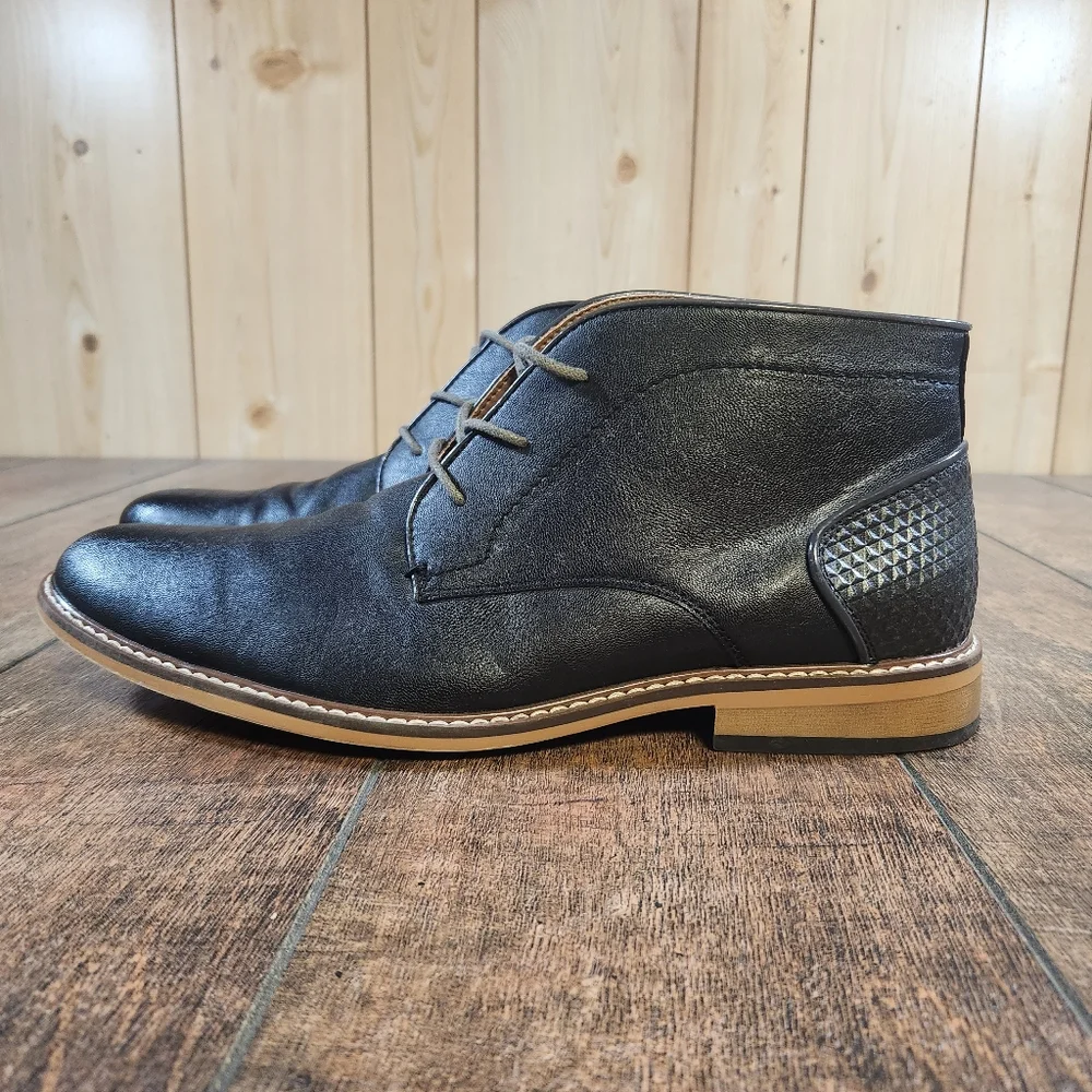 Madden Black Leather Harken Ankle Boot Chukka Lace Up Mens Size 12 M WM911154F